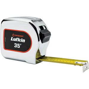 Legacy Chrome Case Yellow Clad Tape Measure - 35', 1-1/8", Imperial