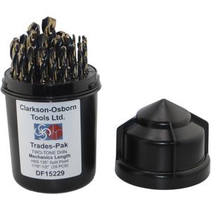 Two-Tone 29-Piece Mechanic's Drill Set - High Speed Steel