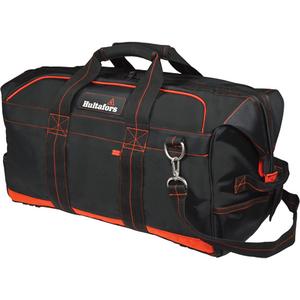 24" Pro Contractor's Gear Bag - Black/Red, Ballistic Polyester