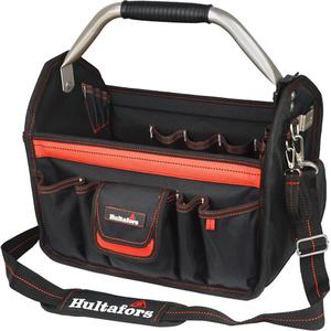 14" Open-Top Tool Carrier - Black/Red, Ballistic Polyester