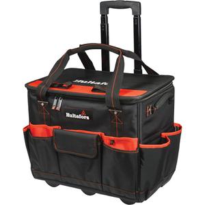 18" Roller Tool Bag - Black/Red, Polyester, Not Included