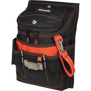 Medium Zip-Top Utility Pouch - Ballistic Polyester, Black/Red, Multiple Tool Holder
