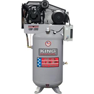2-Stage Air Compressor - 7.5 HP, 24 at 175 PSI, Gas, 230, 80 Gal. (96 US Gal), 200