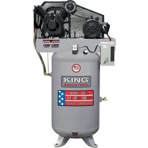 2-Stage Air Compressor - 5 HP, 19 at 175 PSI, Gas, 230, 80 Gal. (96 US Gal), 200