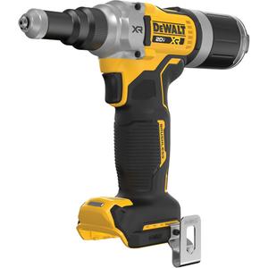 XR® Brushless Cordless 1/4" Rivet Tool (Tool Only) - DCF414 1/4" Rivet Tool; 3/16" Nose Piece; 15/64" Nose Piece; 1/4" Nose Piece; Replacement Jaw Set; Belt Hook; Kit Bag, 1.18", 10.5", 8.6"
