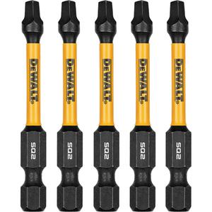 5-Piece FLEXTORQ® Impact Screwdriving Bits - Square, 1/4", #2, 2-1/4", 5