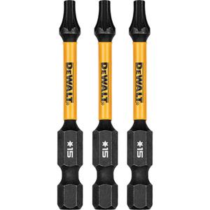 3-Piece FLEXTORQ® Impact Screwdriving Bits - Torx, 1/4", T-15, 2-1/4", 3