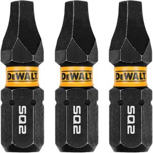 3-Piece FLEXTORQ® Impact Screwdriving Bits - Square, 1/4", #2, 1", 3