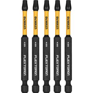 5-Piece FLEXTORQ® Impact Screwdriving Bits - Torx, 1/4", T-25, 3-1/2", 5