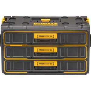 ToughSystem® 2.0 Three-Drawer Unit - Yellow/Black, 21-4/5", 12-3/10", 12-3/5", 43.5 lbs. (19.8 kg), 450 mm x 285 mm x 65 mm, Metal, Plastic