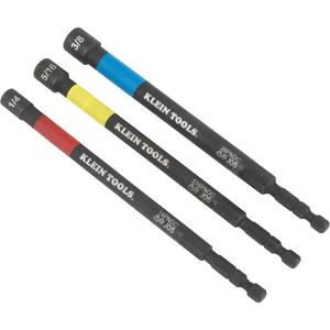 11-in-1 Impact-Rated Driver and Flip Socket 2-Piece Set - 1/4", Magnetic, 6-3/10", 1/4" Hex; 5/16" Hex; 3/8" Hex, SAE, Steel Alloy, 5'' (12.7 cm)