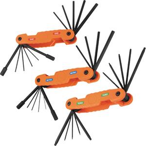 Pro Folding Hex Key Set - 31, Metric & Imperial/Torx®, 6.63", Black Phosphate, 1/2'', 3/8'', 5/16'', 1/4'', 7/32'', 3/16'', 5/32'', 9/64'', 1/8'', 7/64'', 3/32'', 1.5mm, 2mm, 2.5mm, 3mm, 4mm, 5mm, 6mm