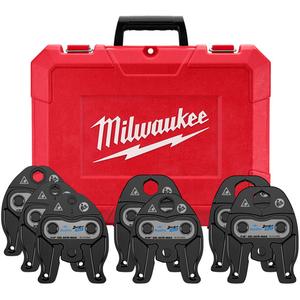 ZoomLock® MAX Press Jaw Kit for M12™ FORCE LOGIC™ Press Tools - (1) 1/4" ZoomLock® MAX Press Jaw for M12™ FORCE LOGIC™ Press Tools (49-16-2450Z); (1) 3/8" ZoomLock® MAX Press Jaw for M12™ FORCE LOGIC™ Press Tools (49-16-2452Z); (1) 1/2" ZoomLock® MAX Press Jaw for M12™ FORCE LOGIC™ Press Tools (49-16-2453Z); (1) 5/8" ZoomLock® MAX Press Jaw for M12™ FORCE LOGIC™ Press Tools (49-16-2454Z); (1) 3/4" ZoomLock® MAX Press Jaw for M12™ FORCE LOGIC™ Press Tools (49-16-2455Z); (1) 7/8" ZoomLock® MAX Press Jaw for M12™ FORCE LOGIC™ Press Tools (49-16-2456Z); (1) 1-1/8" ZoomLock® MAX Press Jaw for M12™ FORCE LOGIC™ Press Tools (49-16-2457Z); (1) ZoomLock® MAX Gauge; (1) Carrying Case