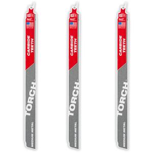 TORCH™ 3-Pack with Carbide Teeth for Medium Metal - 12", 1", 0.5", 10, Carbide, Metal