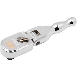 120XP™ Full Polish Chrome Stubby Flex Head Teardrop Ratchet - 4-3/4", 3/8", Ergonomic