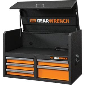 GSX Series Tool Chest - 5, Orange/Black, 17-4/5", 36", 23", 10067 in³, 100 lbs., 3 Years Limited