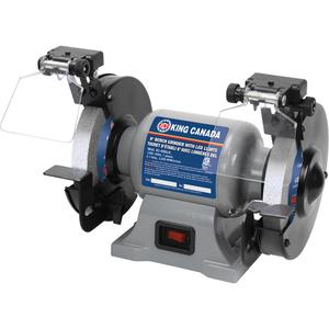 Bench Grinder with LED Lights - 6", 3450 RPM, Grinder; Tool rests; Eye shields; 36 & 60 Grit grinding wheels, 1/2", 2.1 Amp, 120V, 1 phase, 60 Hz