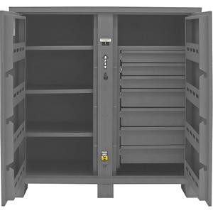 Jobsite Storage Cabinet - Grey, 60-1/16", 33-7/16", 60-3/4", Steel, 59 Cubic Feet, 14, 3, 500 lbs., 24-5/16 x 28-516