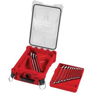 SAE Wrench Set with PackOut™ Compact Organizer - 15, Imperial, Combination, (1) 1/4" SAE Combination Wrench; (1) 9/32" SAE Combination Wrench; (1) 5/16" SAE Combination Wrench; (1) 11/32" SAE Combination Wrench; (1) 3/8" SAE Combination Wrench; (1) 7/16" SAE Combination Wrench; (1) 1/2" SAE Combination Wrench; (1) 9/16" SAE Combination Wrench; (1) 5/8" SAE Combination Wrench; (1) 11/16" SAE Combination Wrench; (1) 3/4" SAE Combination Wrench; (1) 13/16" SAE Combination Wrench; (1) 7/8" SAE Combination Wrench; (1) 15/16" SAE Combination Wrench; (1) 1" SAE Combination Wrench