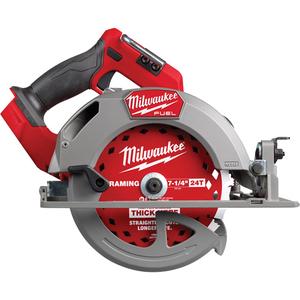 Fuel™ Circular Saw (Tool Only) - 18 V, 7-1/4", Lithium-Ion, 6000, (1) M18 FUEL™ 7-1/4" Circular Saw (Tool Only); (1) 7-1/4" 24T Thick Kerf Framing Circular Saw Blade; (1) Vacuum Adapter; (1) Blade Wrench