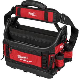 PackOut™ Structured Tote - Black/Red, Polyester, 39, 18", 13.5", 11"