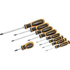 Phillips® Dual Material Screwdriver Set in Foam Storage Tray - 9 Pcs., Non Magnetic, #0 x 2-1/2" Phillips® Dual Material Screwdriver; #1 x 3" Phillips® Dual Material Screwdriver; #1 x 6" Phillips® Dual Material Screwdriver; #2 x 1-1/2" Phillips® Dual Material Screwdriver; #2 x 4" Phillips® Dual Material Screwdriver; #3 x 6" Phillips® Dual Material Screwdriver; #00 x 60mm Mini Phillips® Dual Material Screwdriver; #0 x 60mm Mini Phillips® Dual Material Screwdriver; #1 x 60mm Mini Phillips® Dual Material Screwdriver