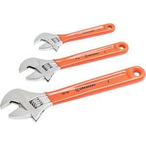 Cushion Grip Wrench Set - 3, Adjustable, 6" Adjustable Cushion Grip Wrench - Carded; 8" Adjustable Cushion Grip Wrench - Carded; 10" Adjustable Cushion Grip Wrench - Carded, Cushion Grip, 11.1"