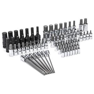 SAE Bit Socket Set in Foam Storage Tray - Multiple, Hand/Standard, Standard, 88, (88) Variety of Standard Sockets, ASME, Full Lifetime (Tools Only), Full Polish Chrome