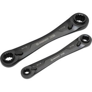 X6™ 4-in-1 Black Oxide Spline Ratcheting SAE Wrench Set - 2, Imperial, 12", 5/16" x 3/8", 7/16" x 1/2", 9/16" x 5/8", 11/16" x 3/4", Full Lifetime, Spline