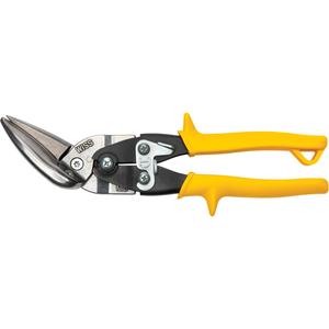Offset Straight Aviation Snips - 1-22/25", 9-4/5", Straight, Yellow, Straight, Single Material Non-Slip, Low Carbon Rolled Steel, Full Lifetime, Precision High Strength Casted Blades
