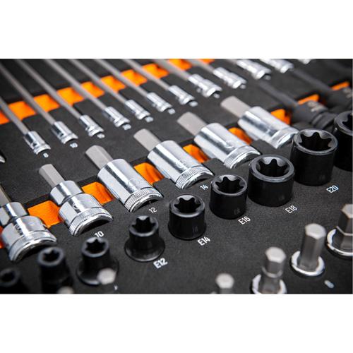 Drive Metric Bit Socket Set in Foam Storage Tray - 1/4", 3/8", 1/2", Hand/Standard, Standard, 74, (74) Variety of Sockets, ASME, Full Lifetime - Image 3