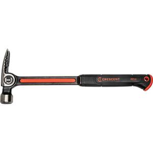 Steel Milled-Face Framing Hammer - 22 oz., Polished, Solid Steel, 16", Ripping Claw, Lacquer, Alloy Steel with Grip