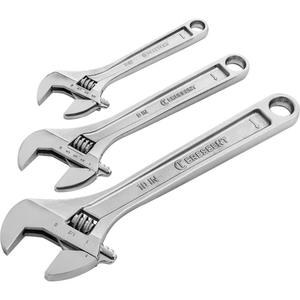Wrench Set - 3, Imperial and Metric, Adjustable, 10" Adjustable Wrench - Carded; 6" Adjustable Wrench - Carded; 8" Adjustable Wrench - Carded, ASME, ANSI, Alloy Steel, 12.85"