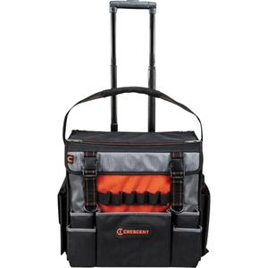 Tradesman Rolling Tool Bag - Black & Orange, Polyester, 35, Not Included, 18", 3 Years, 20", 13"