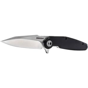 Harpoon Blade Composite Handle Pocket Knife - 3-1/2", 8-1/2", 4-1/2", Plastic, Steel, Polished, Black, Paper, Cardboard, Thin Plastic, Fiber, Cable, Wire, Full Lifetime