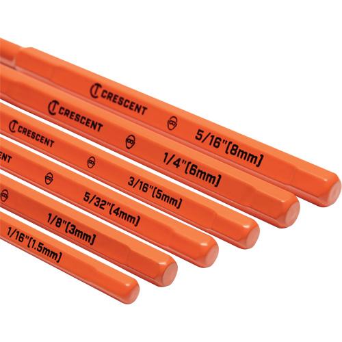 Pin Punch Set - 6, ASME B107.410-2018, Rawhide, Solid Steel, 7" - Image 4