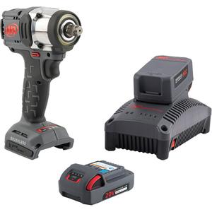 Compact Cordless Impact Wrench Kit - 20 V, 1/2", Lithium-Ion, 725-2800, 321 ft-lbs, Tool, Battery & Charger, 5.3", 2.55", 8.31", 1-Year Tool, 2-Year Battery, 3-Year Charger