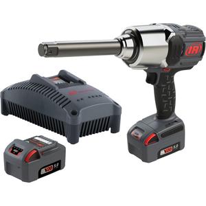 Cordless Impact Wrench Kit with Friction Ring Thru-Hole - 20 V, 1", Lithium-Ion, 1350, 2000 ft-lbs, Tool, Battery & Charger, 14.77", 3.82", 10", 1-Year Tool, 2-Year Battery, 3-Year Charger