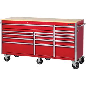 PRC7215 Pro Series Roller Cabinet - 15, Red, 24", 72", 16", 30.5", 49", 2.1", 2.9", 3.7", 4.2", 9.8", Up to 200 lbs., 3000 lbs.