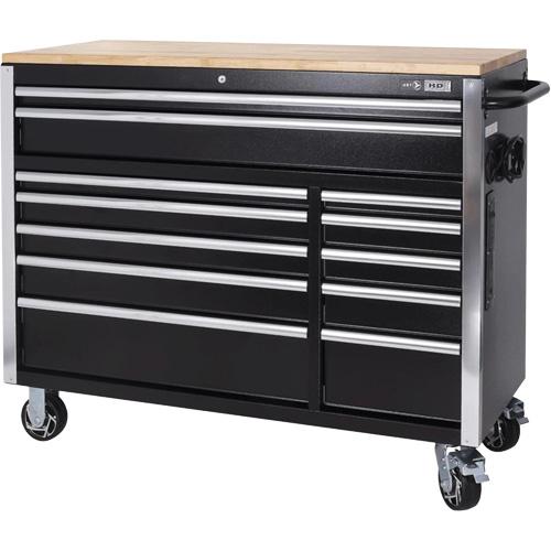 HDRC5212 HD Series Roller Cabinet - 12, Black, 21", 51-1/4", 40-3/10", 12.6", 31.7", 47", 1.8", 2.9", 3.9", 4.2", 7.3", Wood, 600 lbs.