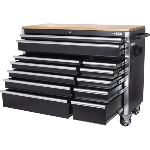 HDRC5212 HD Series Roller Cabinet - 12, Black, 21", 51-1/4", 40-3/10", 12.6", 31.7", 47", 1.8", 2.9", 3.9", 4.2", 7.3", Wood, 600 lbs. - Image 4