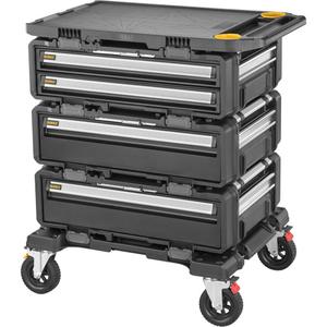 TOUGHSYSTEM® 2.0 DXL™ 5-in-1 Modular Workstation - Yellow/Black, 34", 25-4/5", 39", (1) 30 in. 2-Drawer Unit, (2) 30 in. Deep Drawer Units, (1) Worktop, 440 lbs., 6"