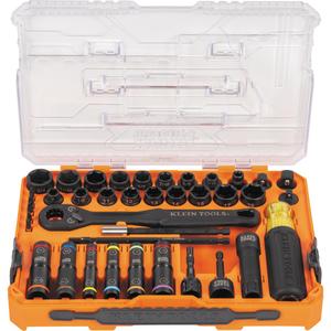KNECT™ Complete Impact Pass Through & Flip Socket Set - Multiple, Impact, 39, (18) Sockets; (6) Flip Sockets; (1) Ratcheting Wrench; (1) Extension; (5) Adapters; (1) Bit Holder; (1) Flip Socket Shaft; (1) Handle; (5) 1/4'' ProFlex Impact Driver Bits; (1) MODbox™ Case