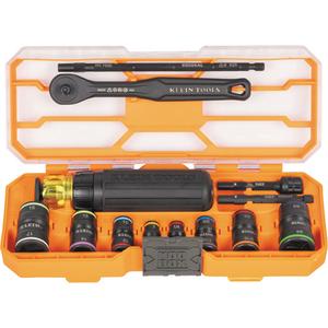 Flip-16 KNECT™ Ratcheting Impact Flip Socket Screwdriver Set - Multiple, Hand/Standard, 13, 9.25'' (23.5 cm), 1.63'' (4.1 cm), 3.45'' (8.8 cm), Impact-Rated Steel