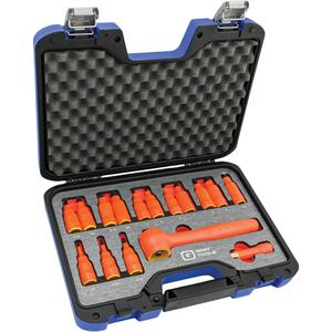 3/8" Drive SAE & Metric Hex Bit Insulated Socket and Attachment Set - 1000 V, 16