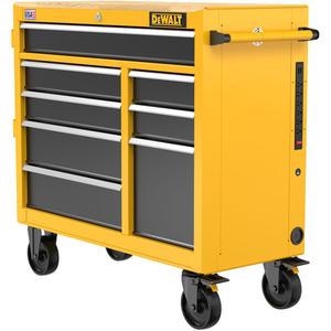 Heavy-Duty Mobile Workstation - 8, Yellow, 40", (1) Workstation; (8) Drawer Liners; (2) Metal Rails; (2) Power Tool Holsters; (2) Short Standard Hooks; (2) Keys, Organization, Storage, 10 Year Limited