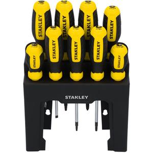 Screwdriver Set with Stand - 9, Non Magnetic, (1) Stand; (3) Phillips; (3) Slotted; (2) Torx®; (1) Square, Limited Lifetime