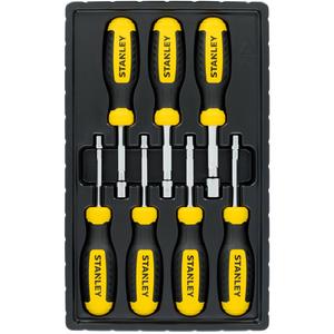 Nut Driver Set - 7, Non Magnetic, Metric, (1) 5mm Nut Driver; (1) 5.5mm Nut Driver; (1) 6mm Nut Driver; (1) 7mm Nut Driver; (1) 8mm Nut Driver; (1) 10mm Nut Driver; (1) 13mm Nut Driver; (1) Tray