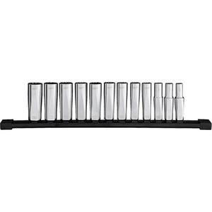 12-Point Deep Well Metric Socket Set - 3/8", Hand/Standard, 14.12", 12, Chrome Vanadium Steel, 3.1", 1.46"