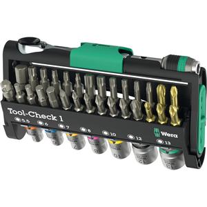 Tool-Check 1 Tool Kit - 1/4", Hand/Standard, Standard, 38, 1/4" bit ratchet; Tough (Z) and hard (H) bits; Rapidaptor bit holder; adapter; 1/4" sockets